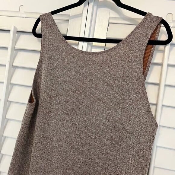 Zara Burnt Orange/Brown Ribbed Midi Dress With Back Detail Size Large - Picture 3 of 6